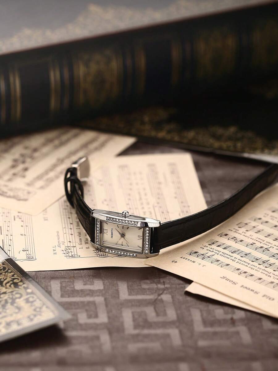 腕時計 レディース クォーツ 1個 レディースファッション クォーツ腕時計、ローマ数字ダイヤル、レザーストラップ、デイリー使いに適拍卖