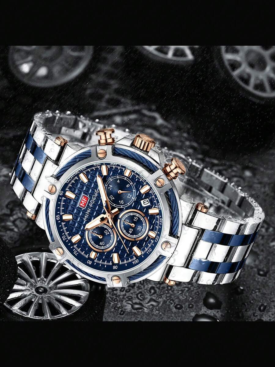 腕時計 メンズ クォーツ 1個 スポーツマルチファンクション メンズ腕時計 トップブランド ラグジュアリー 小ダイヤル ファッショ拍卖