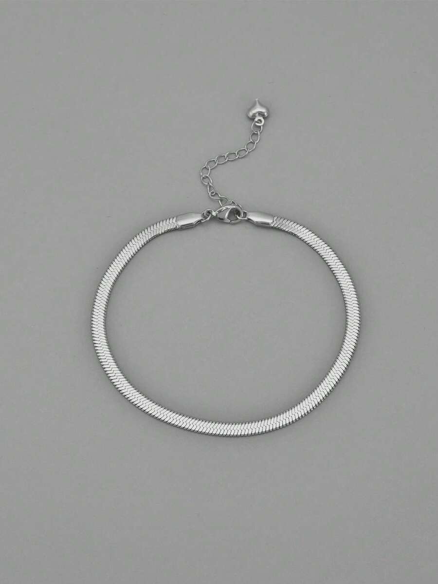 ジュエリー レディース フットアクセサリー 1個 ファッショナブルなミニマリストスネークチェーンインレイデザイン ステンレススチー拍卖