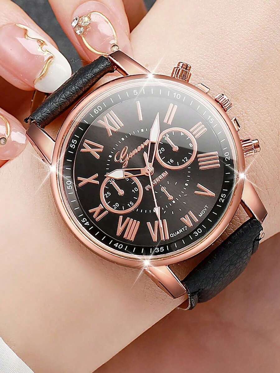 腕時計 レディース クォーツ 1個 ファッションPUレザーバンド 合金クォーツ腕時計拍卖