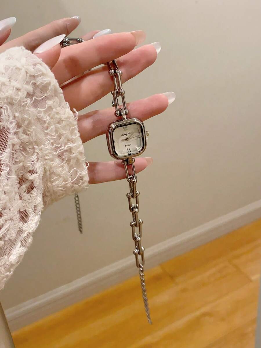 腕時計 レディース クォーツ 1個 小型 上品で優雅なファッショナブルな個性的な高級レディース腕時計、超薄型スクエア ミニマリスト拍卖