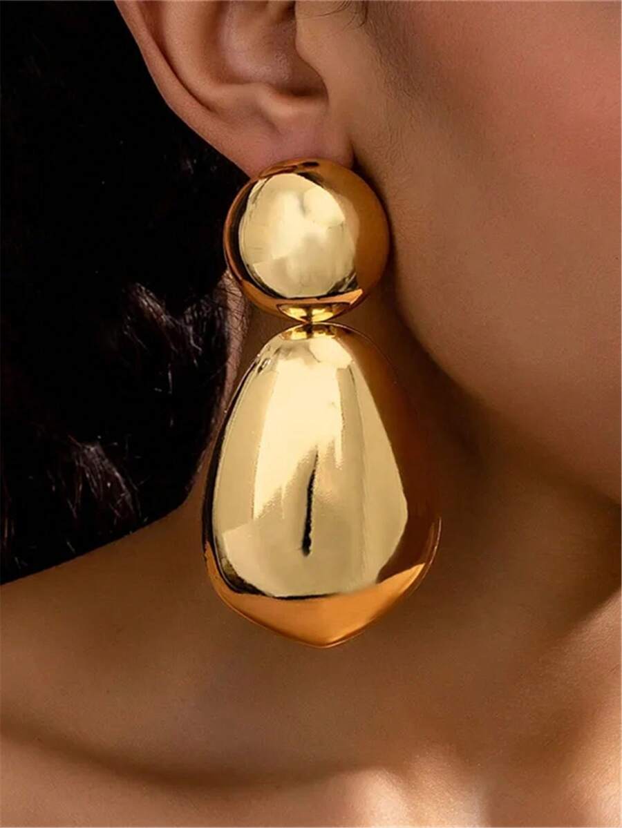 ジュエリー レディース イヤーアクセサリー ヴィンテージ ミニマリスト ジオメトリック スムース オーバル スタッドピアス & オ拍卖