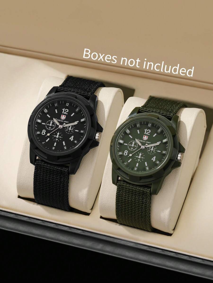 腕時計 メンズ セット 2個セット メンズナイロンストラップ ファッションカジュアル アウトドア 3針デジタルスケールダイヤル ク拍卖