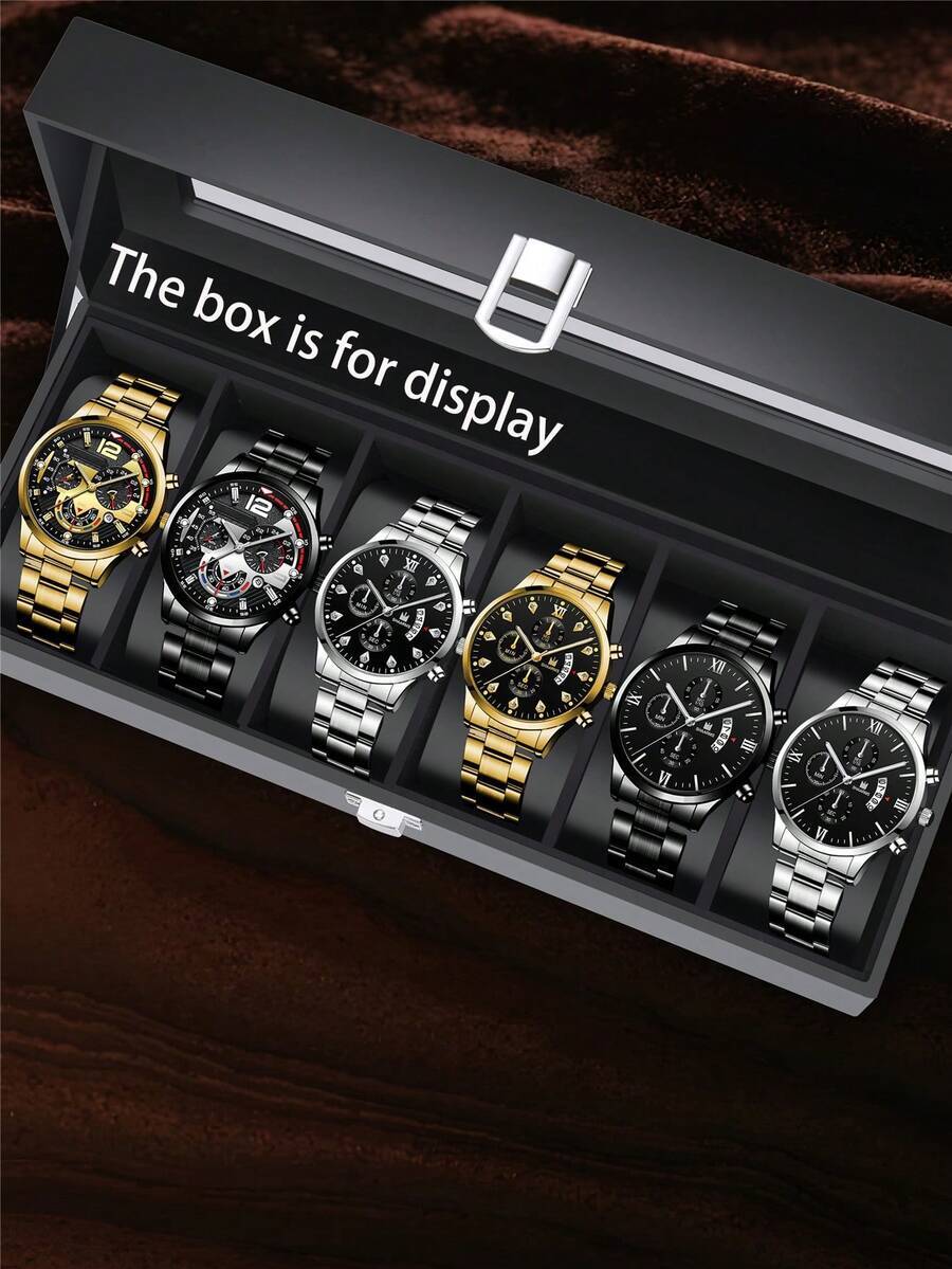 腕時計 メンズ セット 6個セット メンズ高級ビジネスファッション マルチカラー腕時計、便利で実用的、様々なシーンに適しています、拍卖