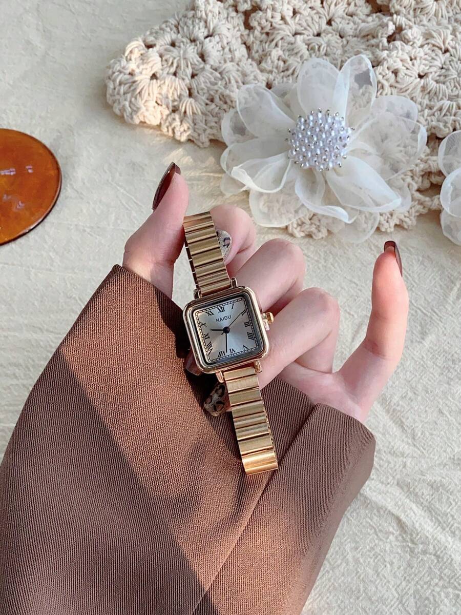 腕時計 レディース クォーツ 1個 ゴールドファッションブレスレット レディース竹ストラップ腕時計 レトロ高級ファッション シンプ拍卖