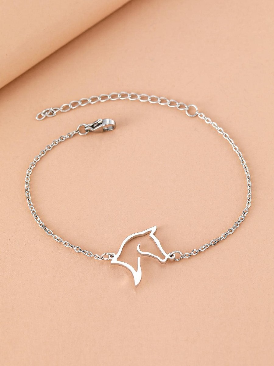 ジュエリー メンズ ブレスレット 馬のペンダント ラインデザイン ステンレススチールブレスレット拍卖