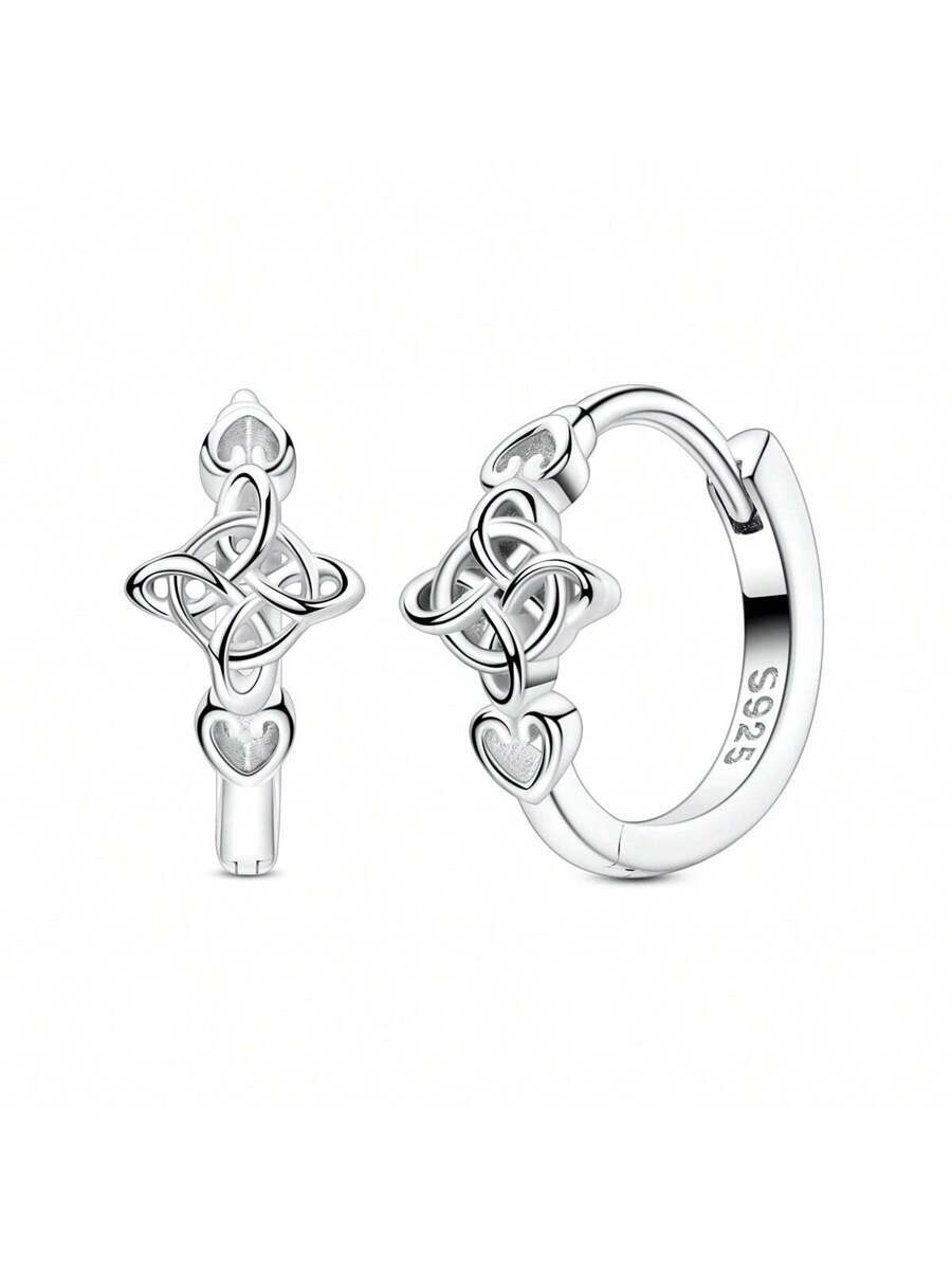 ジュエリー レディース イヤーアクセサリー 925スターリングシルバー ケルト・ノット フープピアス - 古代の魅力を持つ神秘的な拍卖