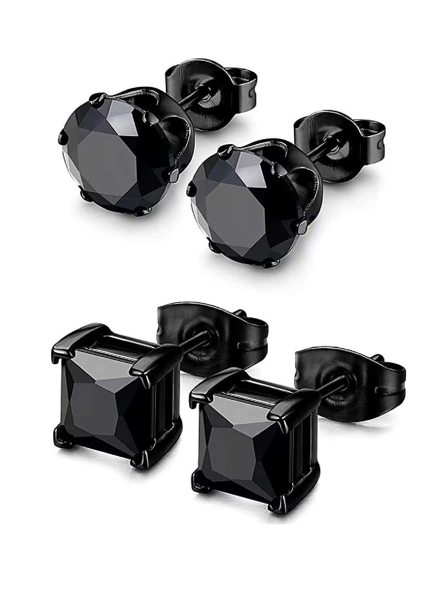 ジュエリー メンズ イヤーアクセサリー ステンレススチール レディース メンズ 人気イヤリング カラーストーン ブラック クリスタ拍卖