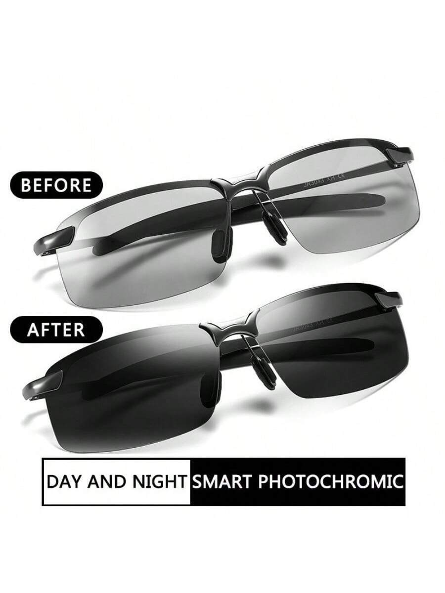 アクセサリー メンズ アイアクセサリー 1個 男性用 フォトクロミック偏光グラス 屋外 ドライビング フィッシング ハイキング 昼拍卖