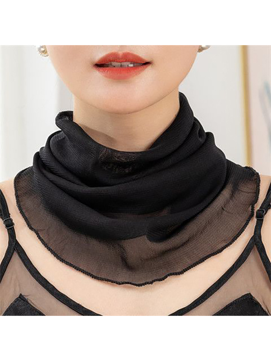 アクセサリー レディース スカーフ 1個 女性用スヌード無地メッシュ インフィニティスカーフ 定番プリント ベール 通気性 フェイ拍卖