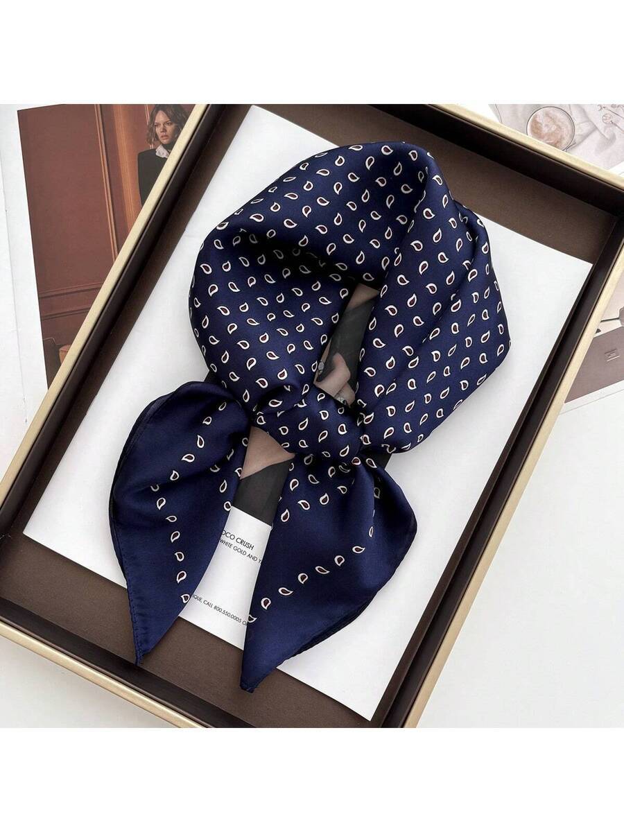 アクセサリー レディース スカーフ 1枚 70*70cm スクエアスカーフ レディース サテン バンダナ プリント バッグスカーフ拍卖