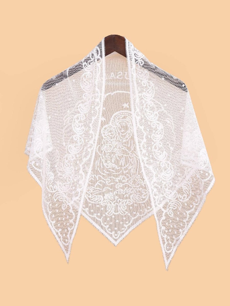 アクセサリー レディース スカーフ 1個 白いバージンマリア三角スカーフ、通気性のあるネックラップ、ヘッドスカーフ拍卖