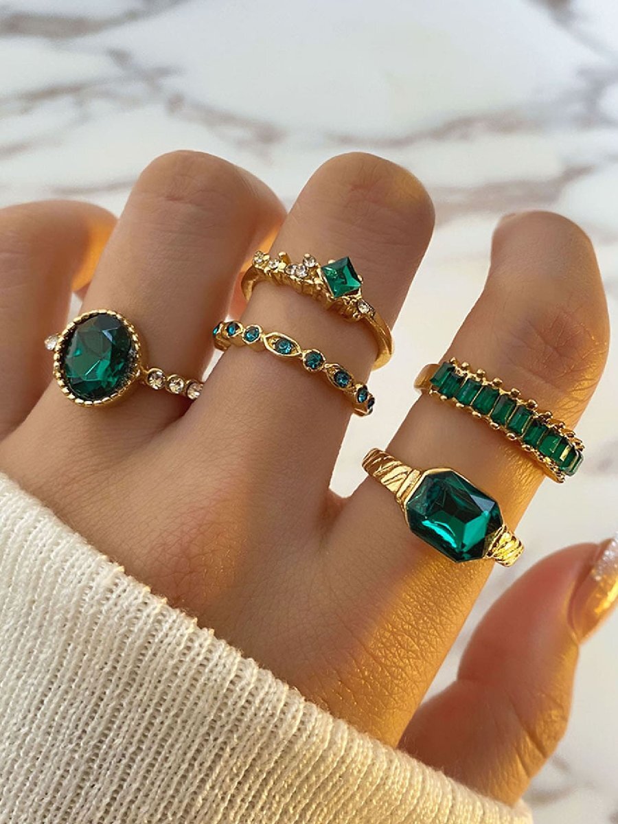 リング レディース セット ジルコニアリング スネークリング ラブリングセット 5個/6個/7個拍卖