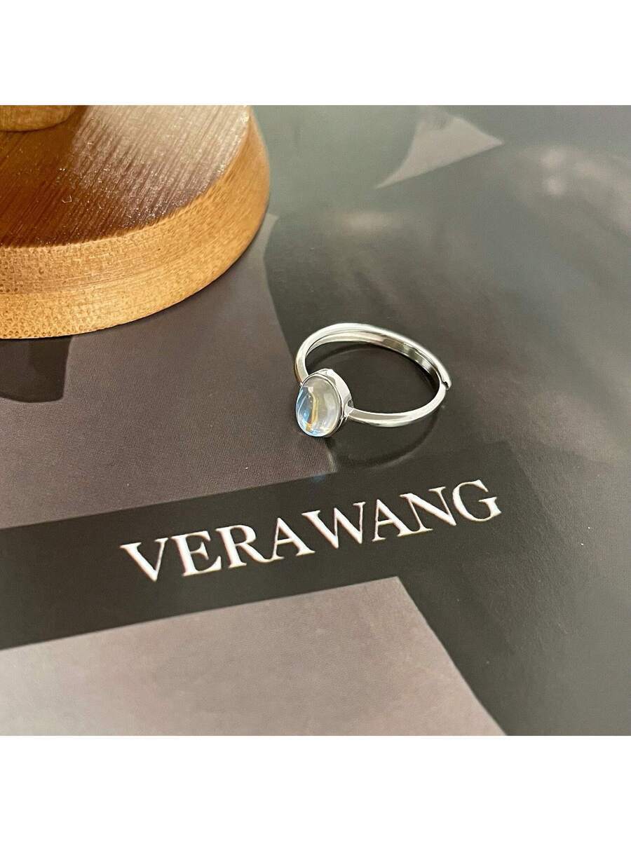 リング レディース シングル 1個 ヴィンテージ ヒップホップスタイル 925スターリングシルバー プル・プル式デザイン 楕円形の拍卖