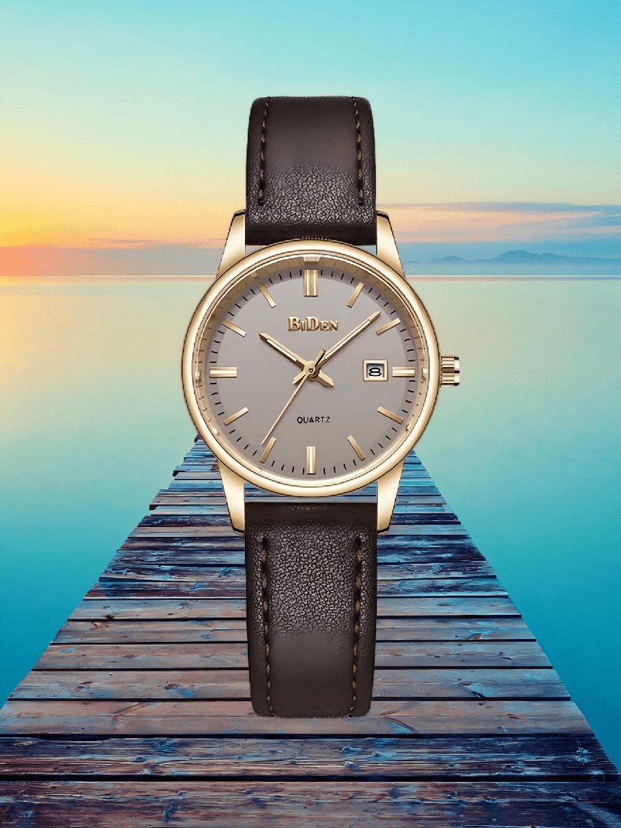 腕時計 レディース クォーツ バイデンレディース ミニマリスト クォーツ腕時計、防水カレンダー ルミナスハンズ、ファッショナブルな拍卖