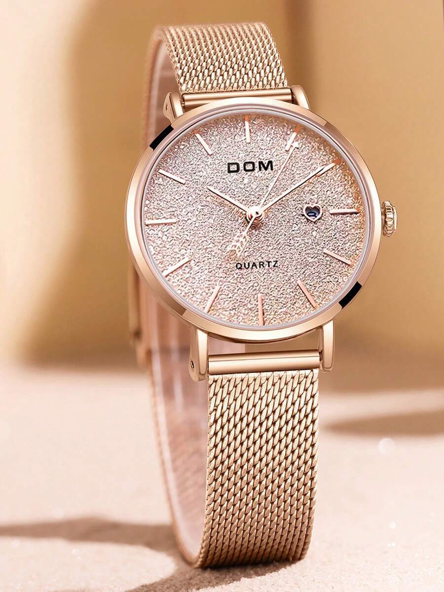 腕時計 レディース クォーツ 1個 レディースファッションミラネーゼバンド ビジネスカジュアル ゴールド クォーツ 防水 レディー拍卖