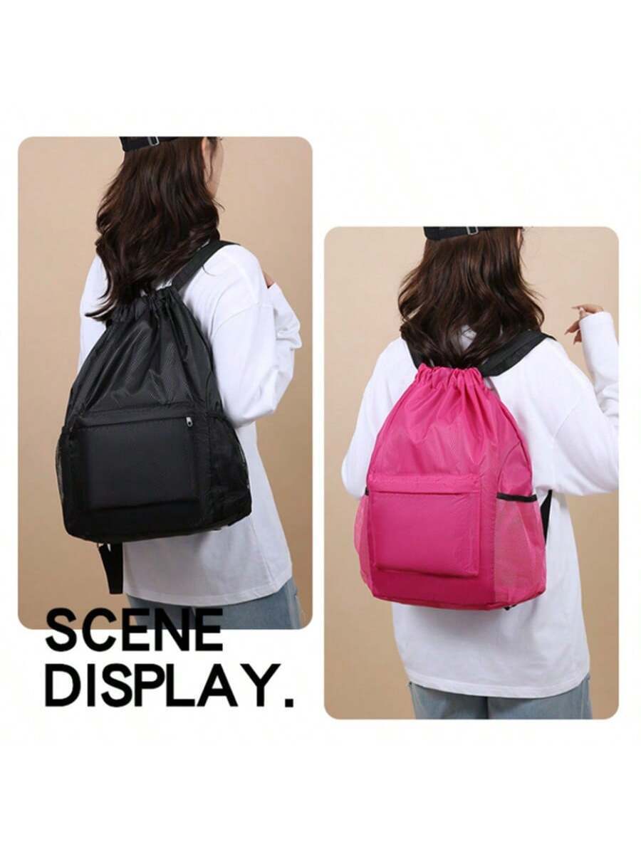 バッグ メンズ バックパック 軽量メッシュ巾着リュックサック - ジム、スポーツ、旅行、日常の仕事に適しています。 スペース広め、拍卖