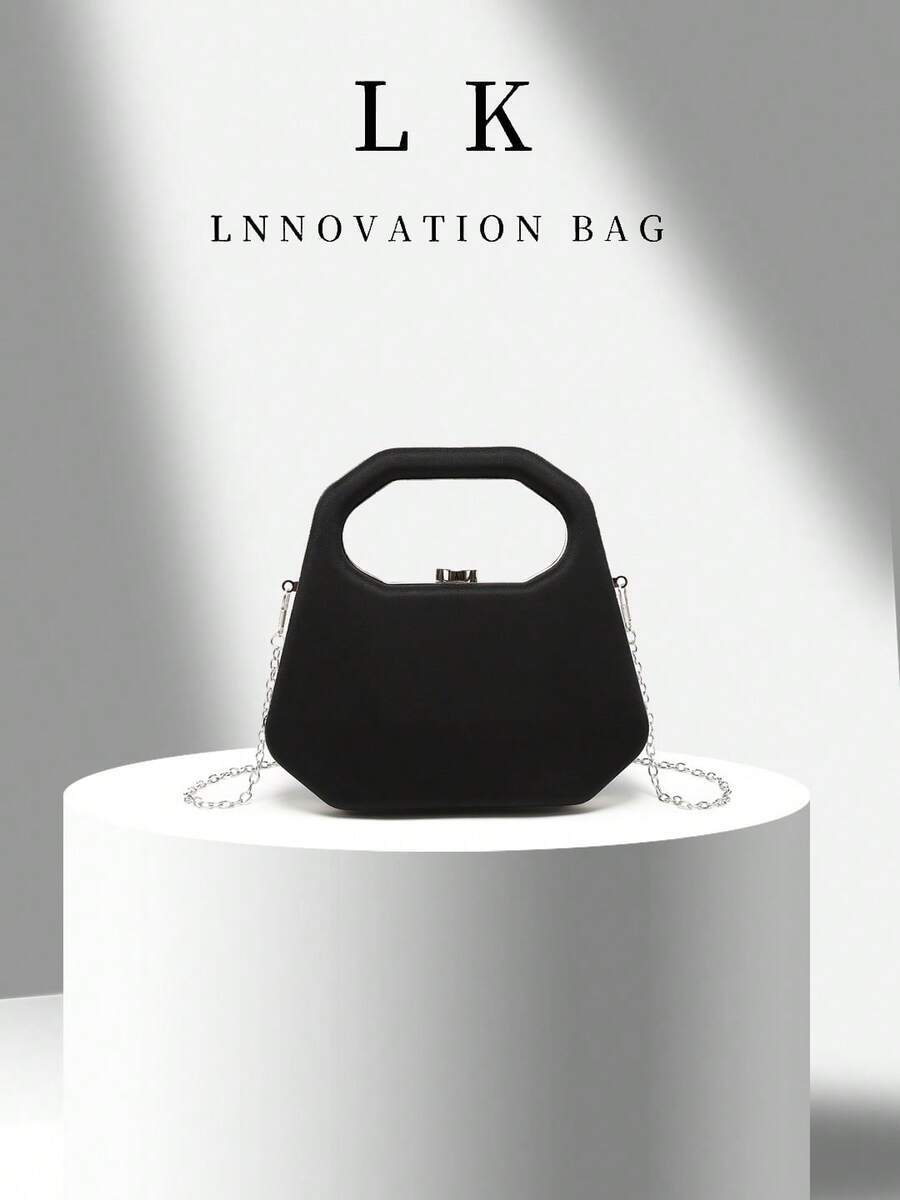 バッグ レディース ドレスバッグ 高級ブラックソリッドカラー レディースハンドバッグ、エレガントな女性用ハンドバッグ、ウェディング拍卖