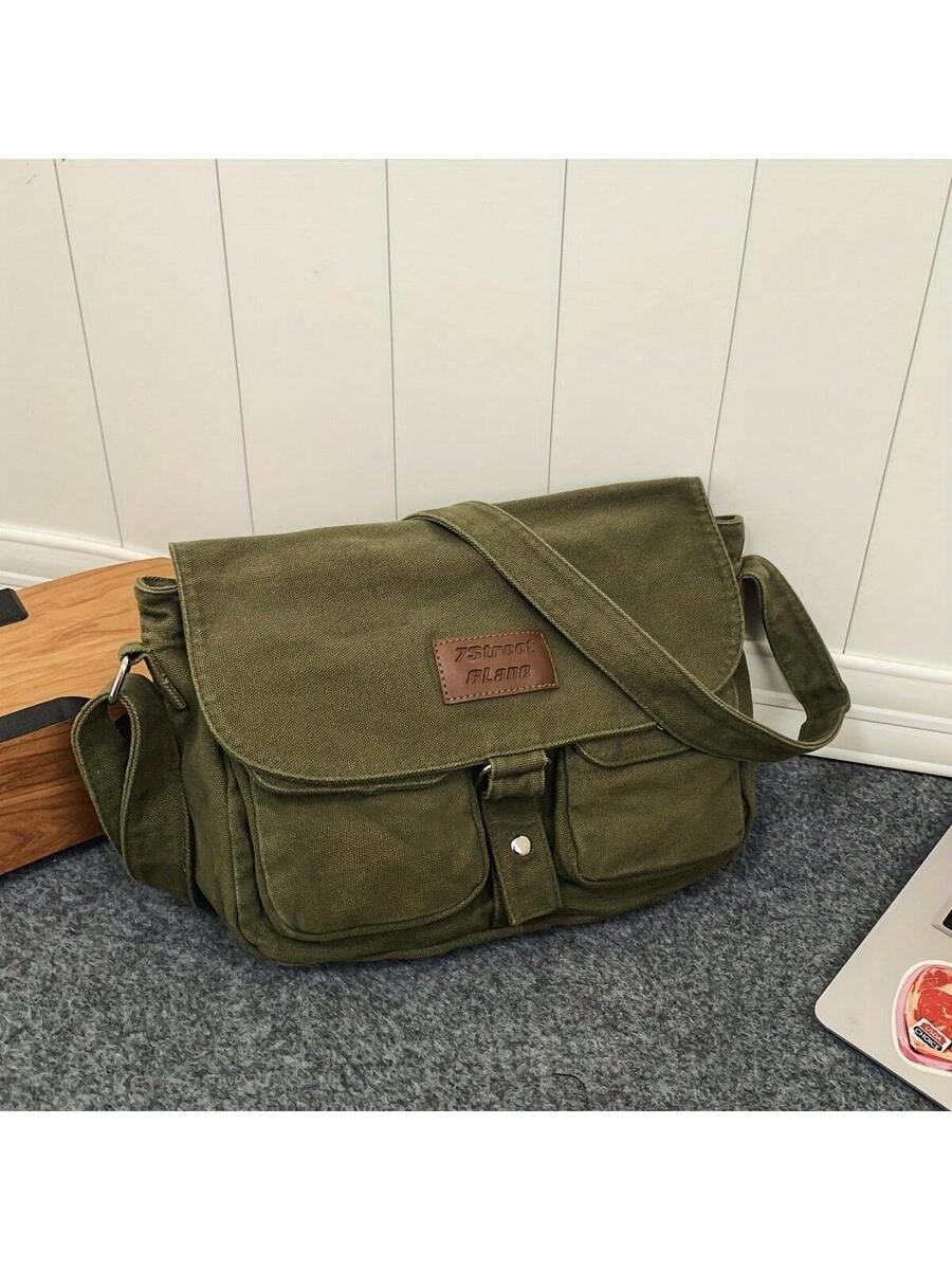 バッグ メンズ ショルダーパック レトロY2Kホーボー ショルダーバッグ、4色展開、キャンバス大容量ファッションメッセンジャーバッ拍卖