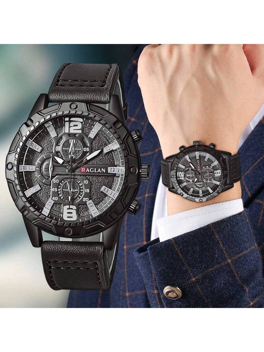 腕時計 メンズ クォーツ 1個 メンズファッション オリジナルスタイリッシュデジタルバー ミックススケール ビジネススタイル レザ拍卖