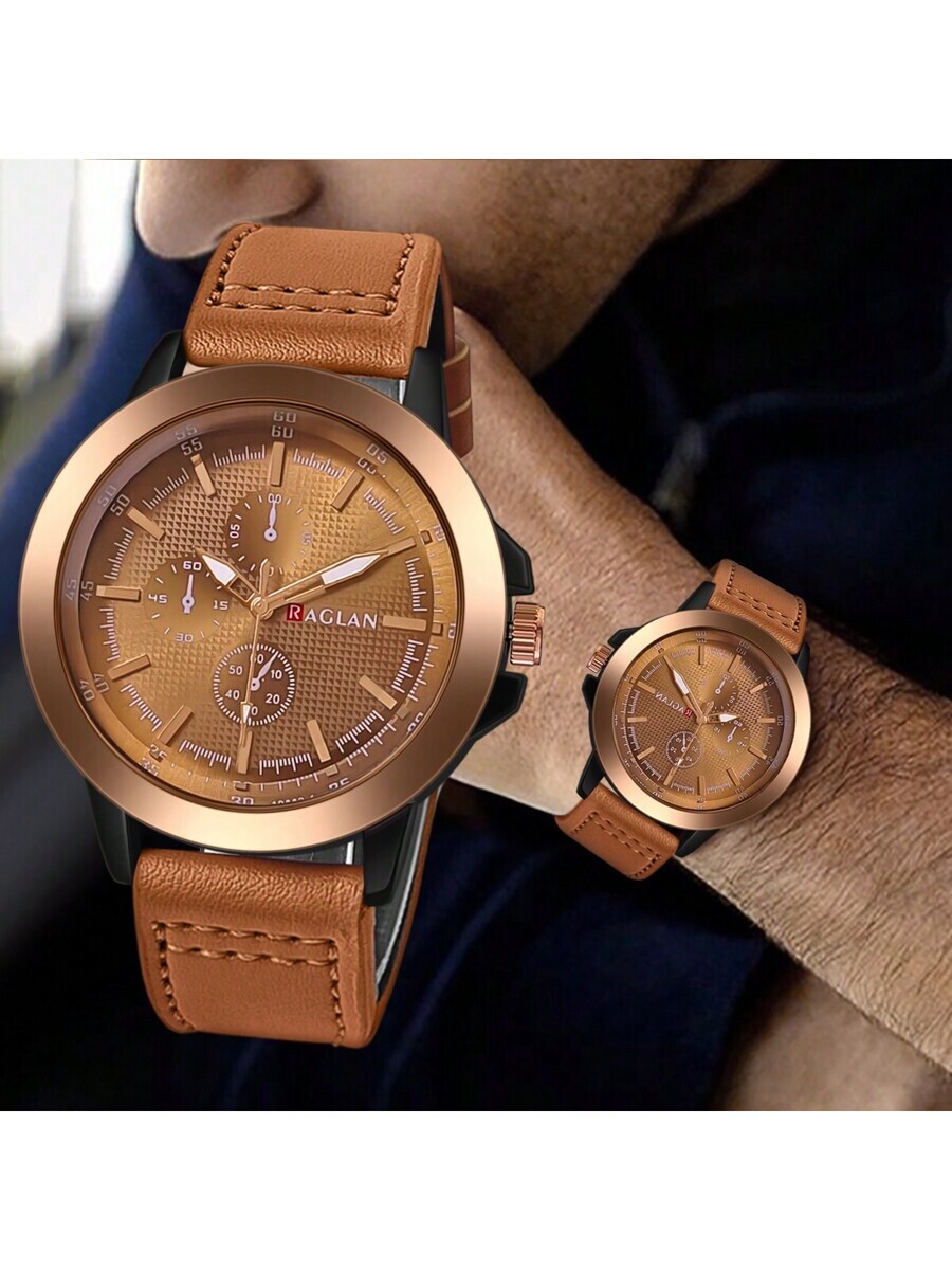 腕時計 メンズ クォーツ 3つ目のアイクォーツビジネス腕時計 日焼けしたデザイン レザー サンズサーフェス拍卖
