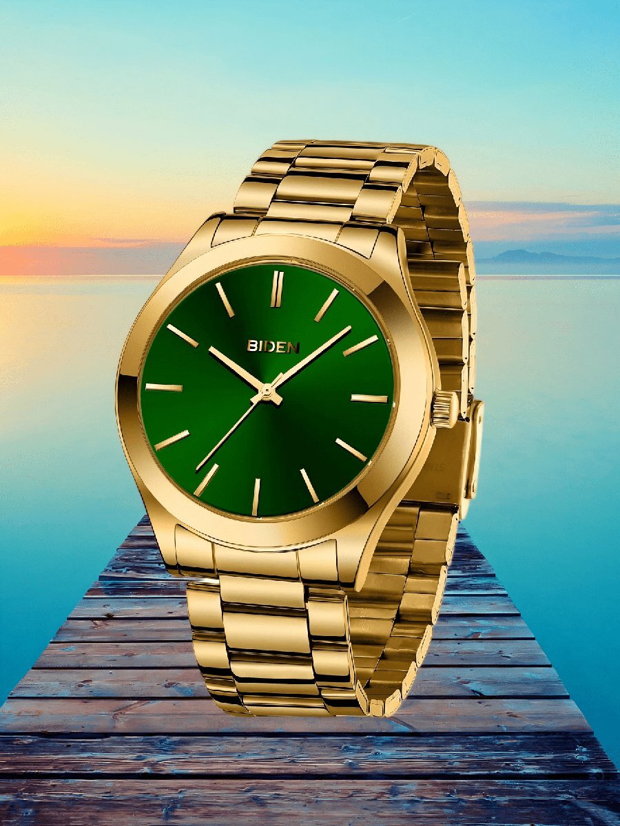 腕時計 メンズ クォーツ 1個 メンズ防水ステンレススチールバンド アナログクォーツ腕時計、シンプルなビジネスウォッチ、メンズギフ拍卖