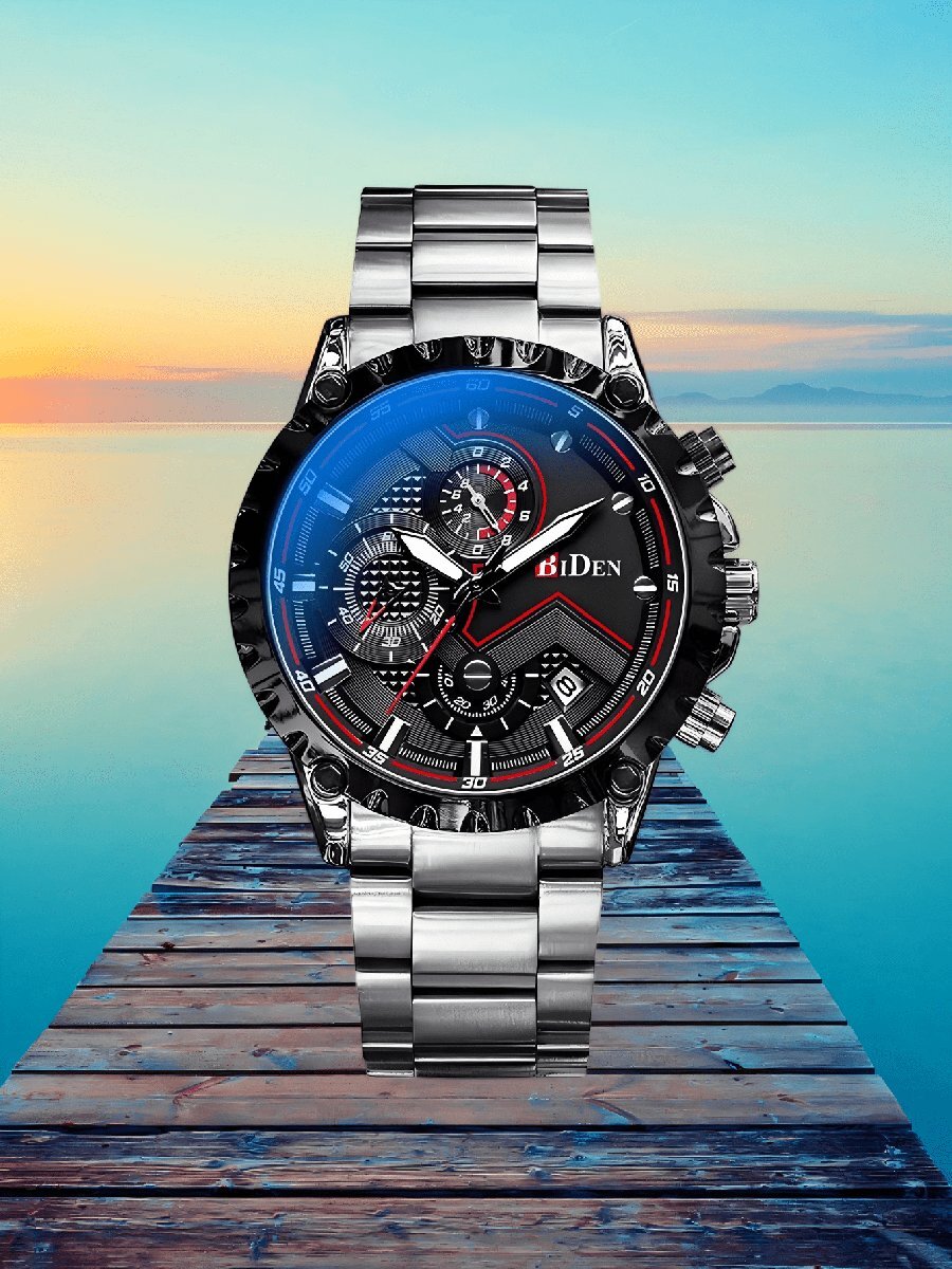 腕時計 メンズ クォーツ バイデン メンズ腕時計、マルチファンクション クロノグラフ、メンズファッションビジネス デイト クォーツ拍卖