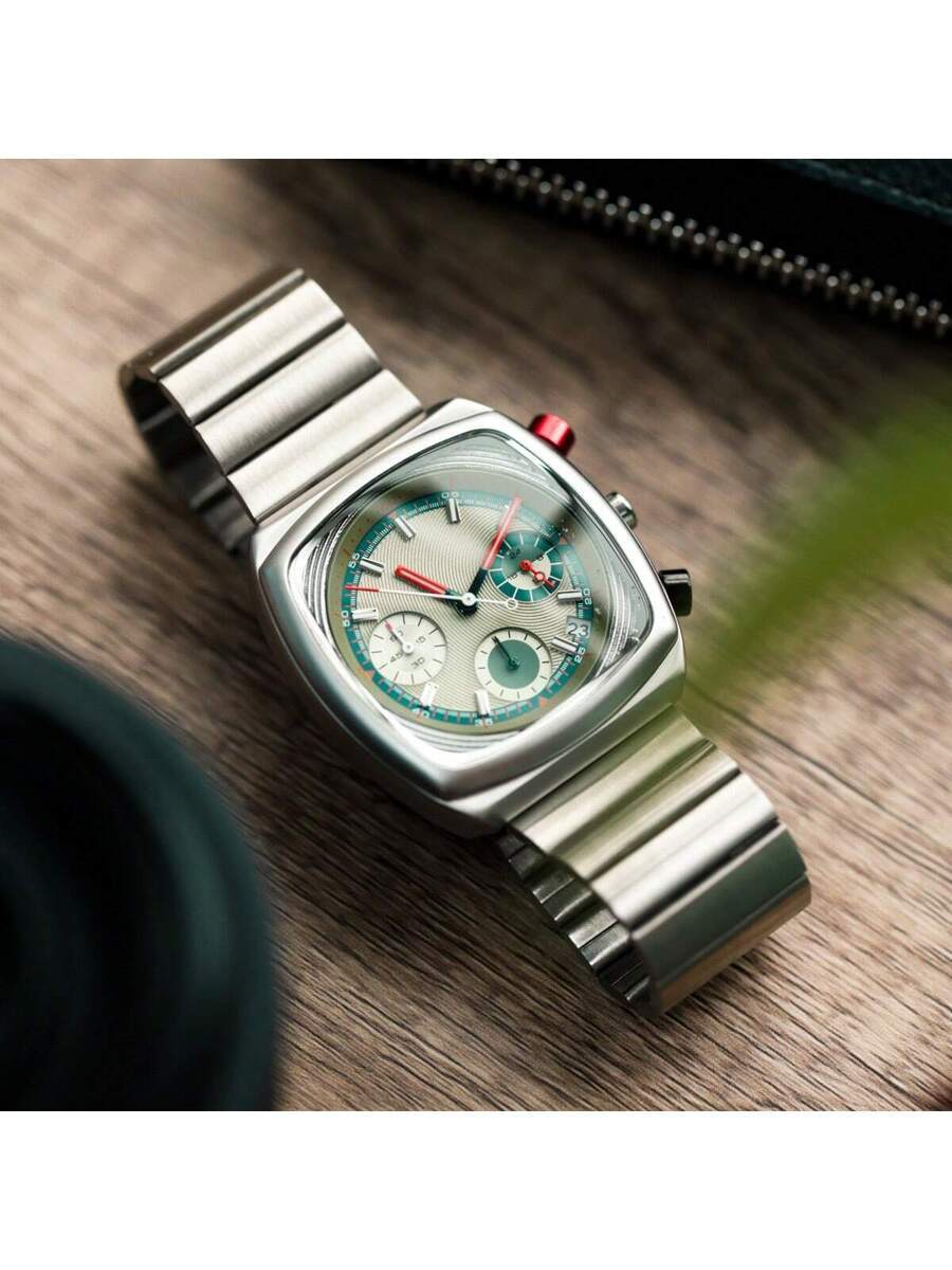 腕時計 メンズ クォーツ 1個 オーバーサイズダイヤルリストウォッチ、インディーアートスタイル、高級ニッチブランド、カジュアルデイ拍卖