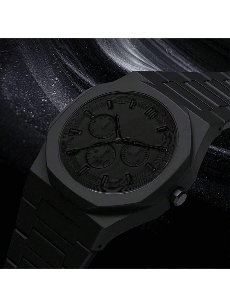 腕時計 メンズ クォーツ 1個 メンズ&レディース ブラックラバーストラップ スポーティー カジュアル クリエイティブデザイン 調拍卖