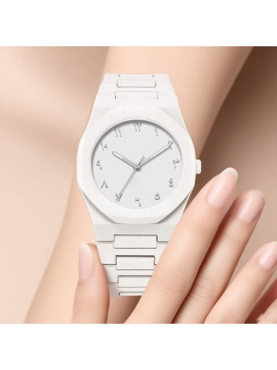 腕時計 メンズ クォーツ 1個 メンズ&レディース ホワイトラバーストラップ スポーティ カジュアル クリエイティブデザイン 調整拍卖