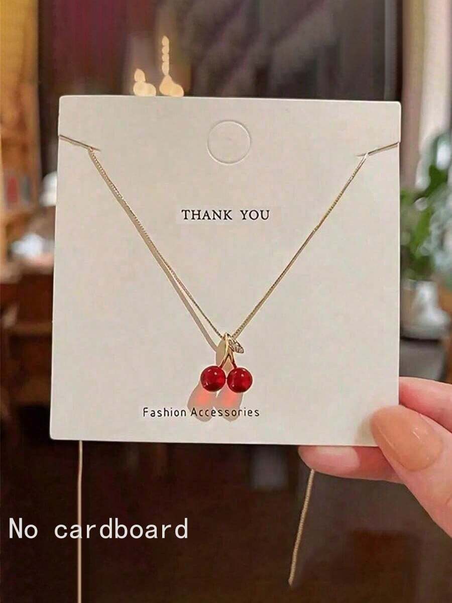 ジュエリー レディース ネックレス チェーン 1個 ゴールドチェリーペンダントネックレス - 耐久性のあるステンレススチールチェー拍卖