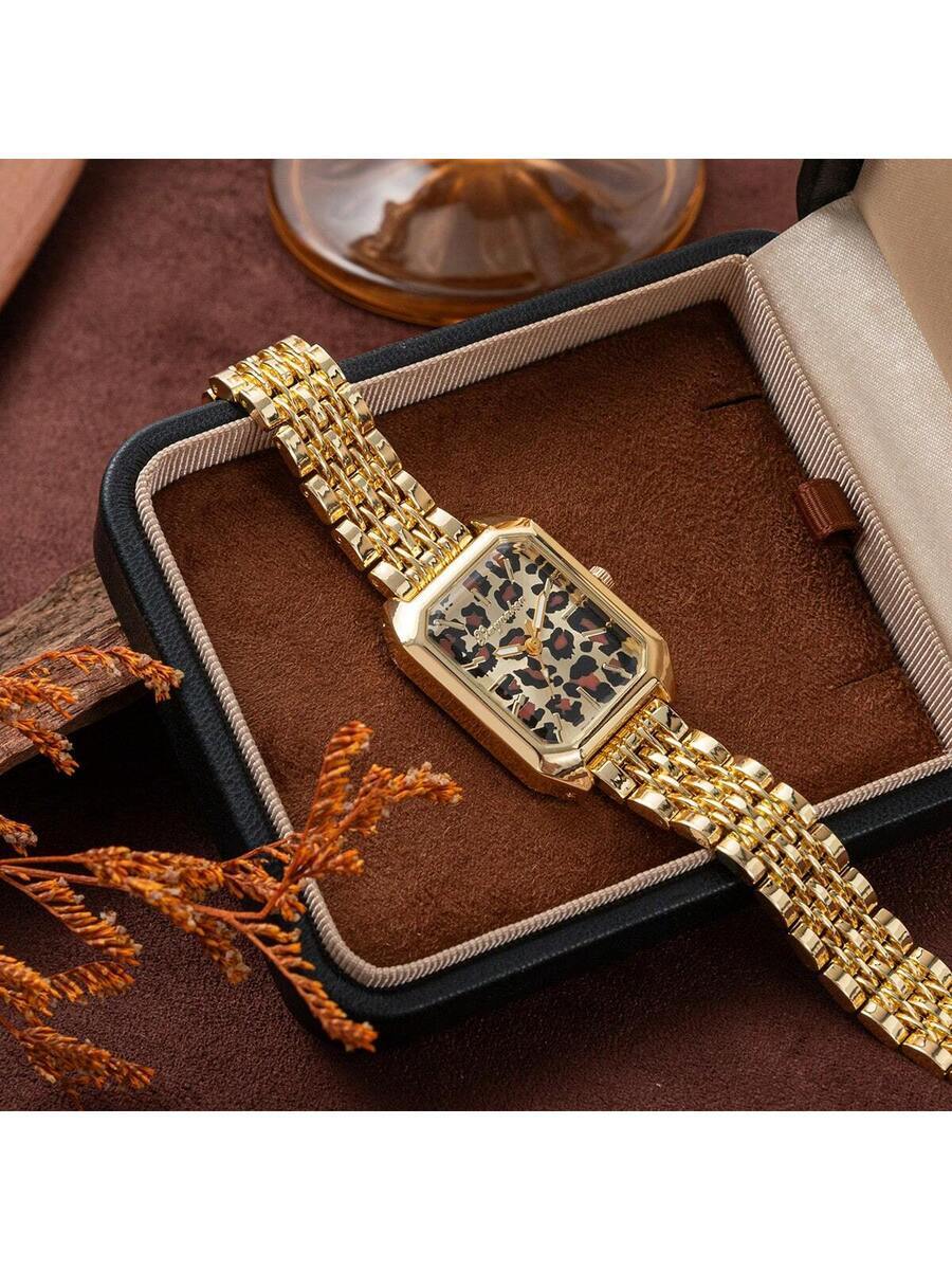 腕時計 レディース クォーツ 豹柄ダイヤル ファッショナブル 上品 レディース腕時計 魅力的なアクセント、手首の注目ポイント、ラグ拍卖