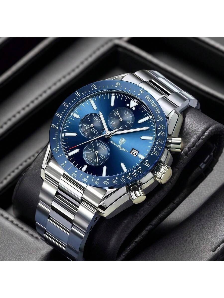 腕時計 メンズ クォーツ メンズ腕時計 高品質 ファッションクロノグラフ 防水 ルミナス デイト ステンレススチール クォーツ 男拍卖