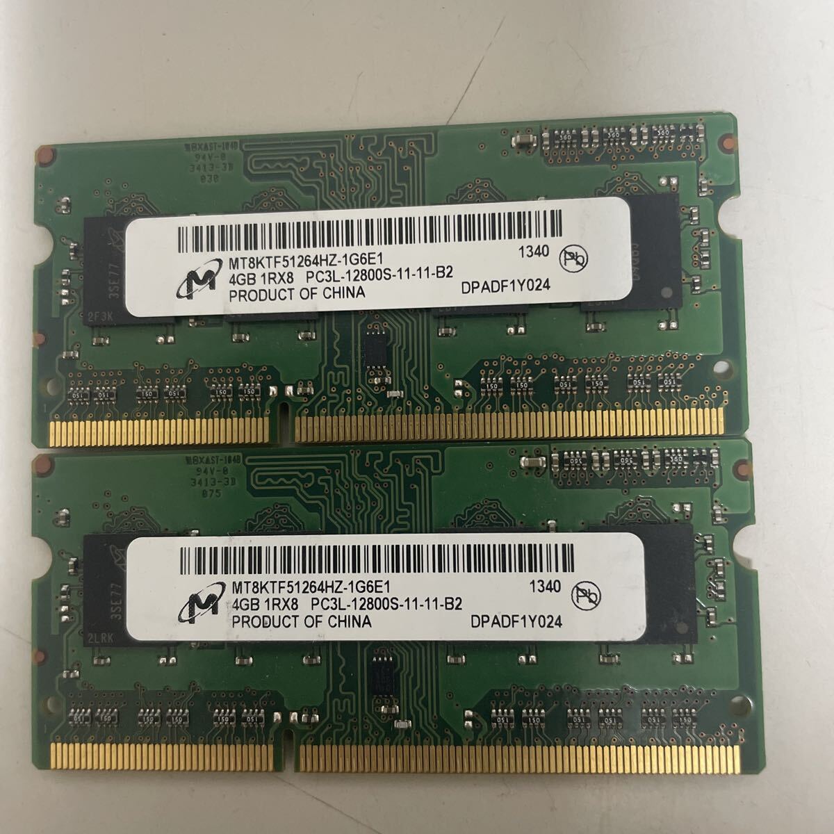 DDR3L 4GB2枚セット PC3L-12800Sノートパソコン用メモリー動作確認済みです。拍卖