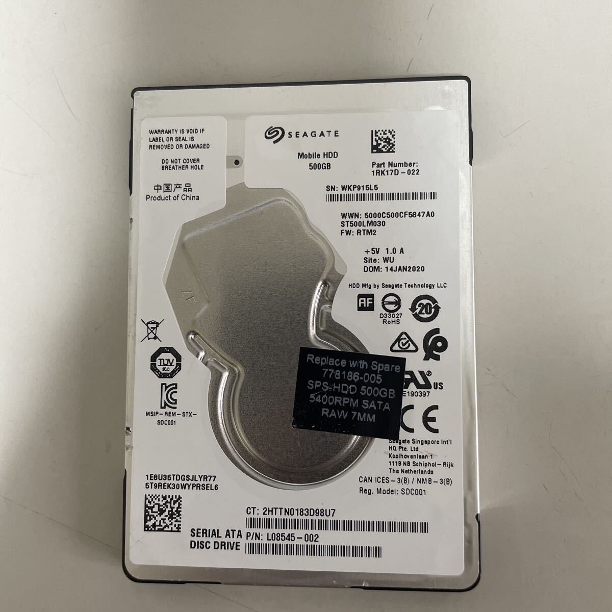 HDD Seagate Barracuda 500GB HDD ハードディスク動作確認済みです。拍卖