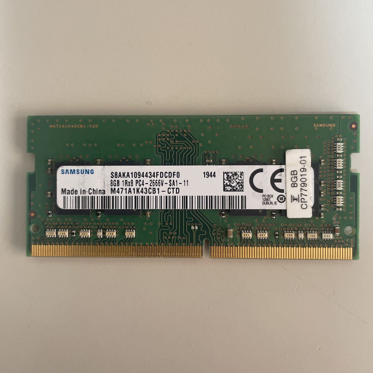 SAMSUNG DDR4 8GB PC4-2666Vノートパソコン用メモリー動作確認済みです。拍卖