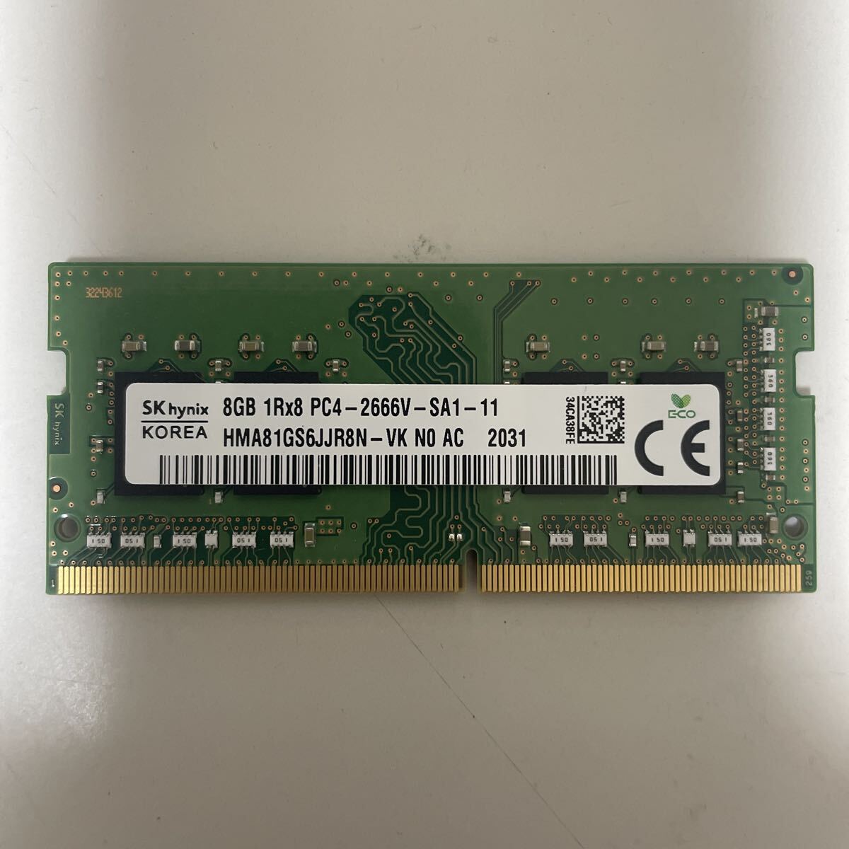 SKhynix DDR4 8GB PC4-2666V ノートパソコン用メモリー動作確認済みです。拍卖