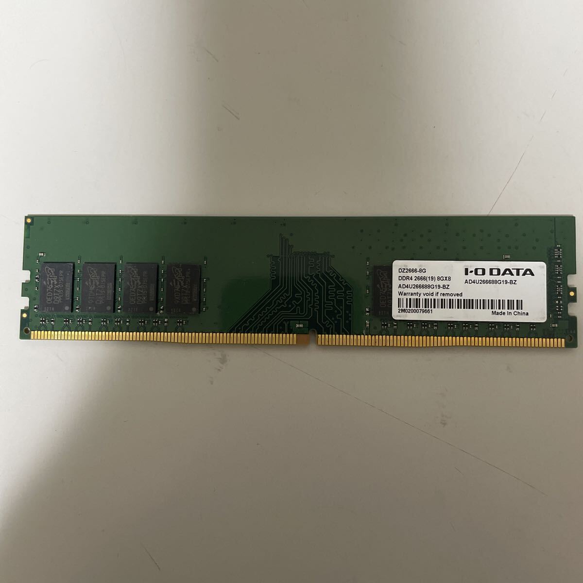 I-O DATA DDR4 2666 8GB デスクトップ用メモリー動作確認済みです。拍卖