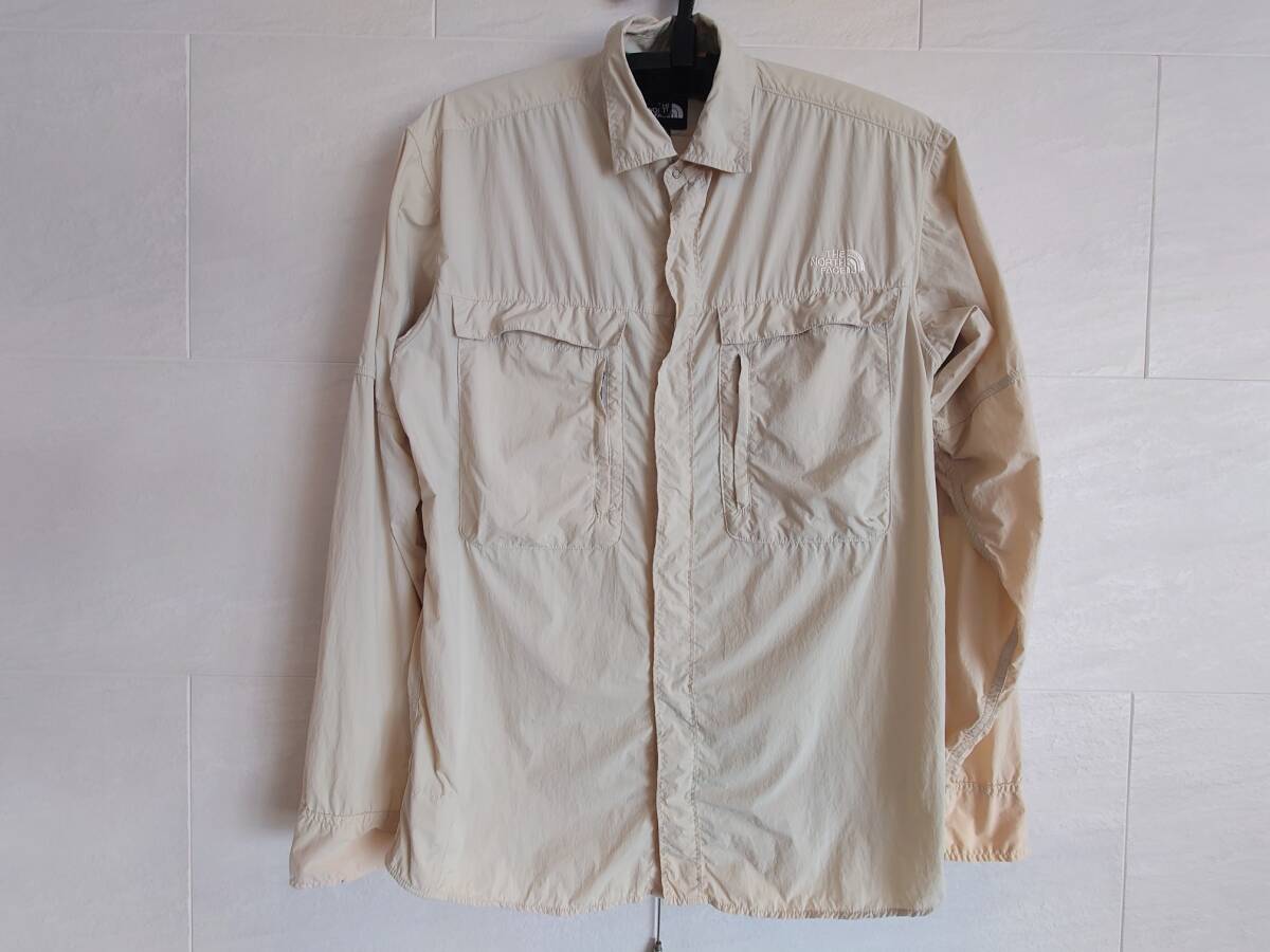 <美品> THE NORTH FACE ザ・ノース・フェイス メンズXL ロングスリーブキャノピーベンチレーションシャツ NR11317 色:ベージュ拍卖