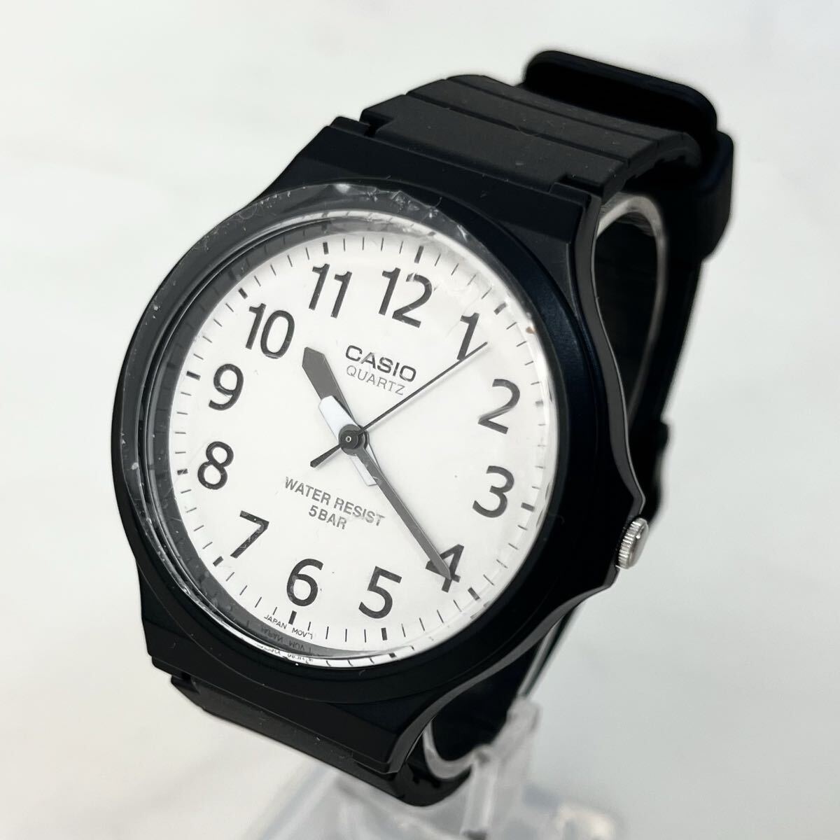 【美品】 実働 CASIO COLLECTION MW-240 カシオ アナログ 白文字盤 クオーツ メンズ 腕時計 ウォッチ ホワイト ブラック 稼動拍卖