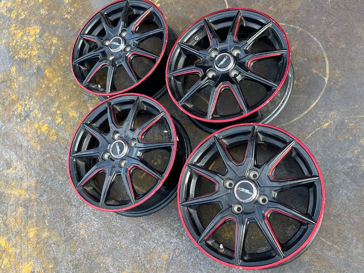 ホットスタッフ X CROSS SPEED クロススピード  ホイール 4本セット 14インチ× 4.5J 4H PCD100 +45 18拍卖