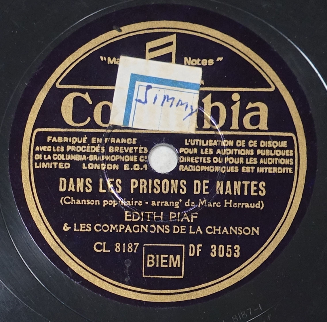 仏Columbia CL 8188 Dans Les Prisons de Nantes / エディット・ピアフ拍卖