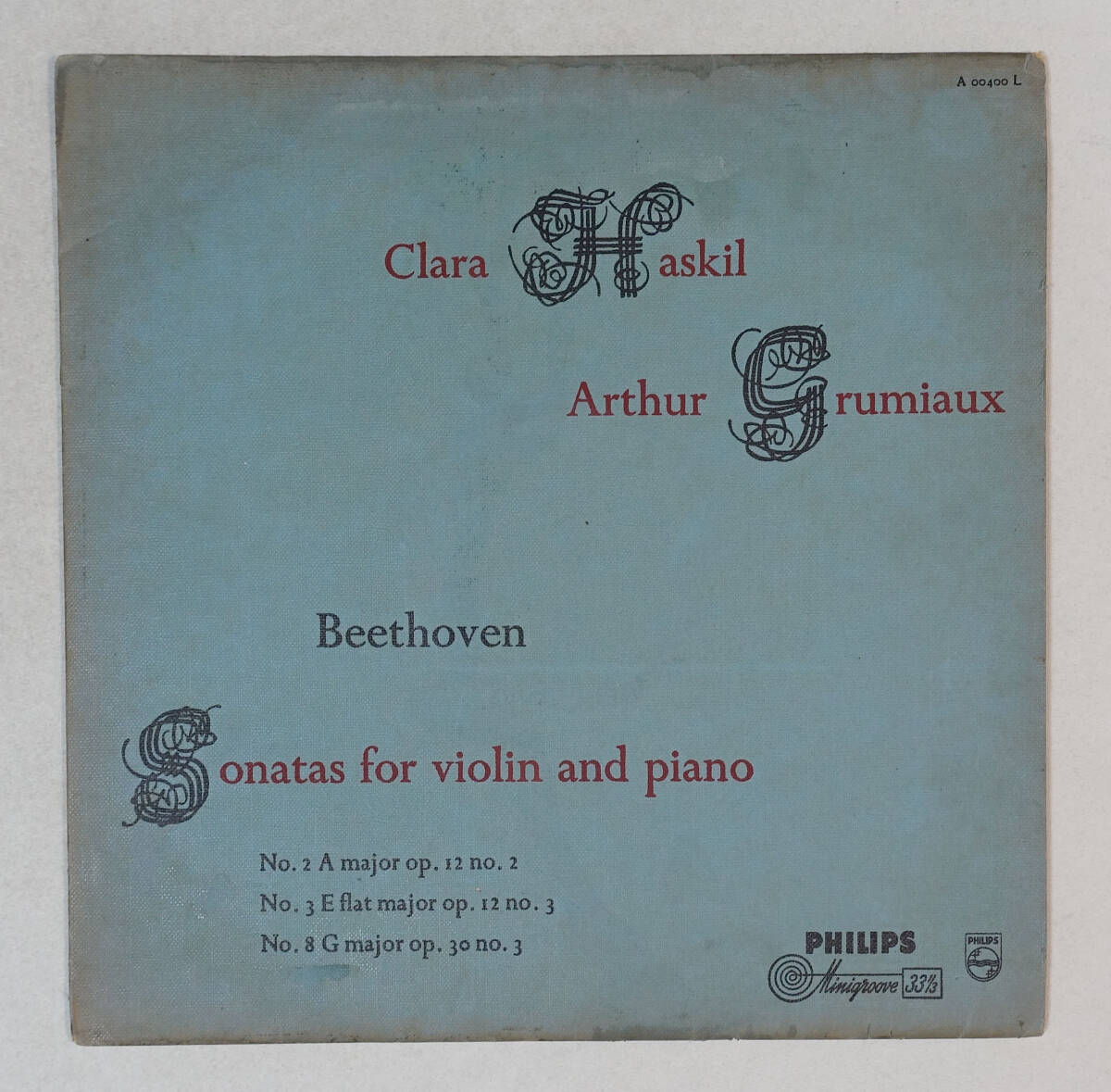 蘭PHILIPS Minigroove ベートーヴェン: ヴァイオリン・ソナタ グリュミオー拍卖