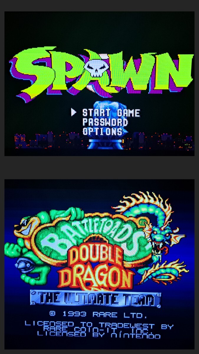 北米版 スーパーファミコン SNES Battletoads Double Dragon / バトルトード ダブルドラゴン SPAWN / スポーン ロムのみ2本セット レア社拍卖