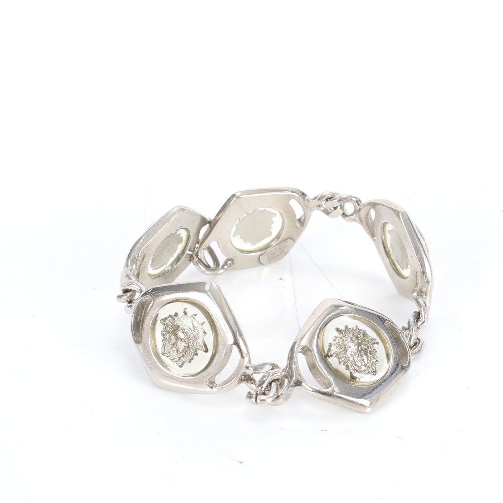 1円■美品■ジャンニ ヴェルサーチ■メデューサ ブレスレット バングル アンクレット シルバー アクセサリー レディース RRE CE28-10拍卖