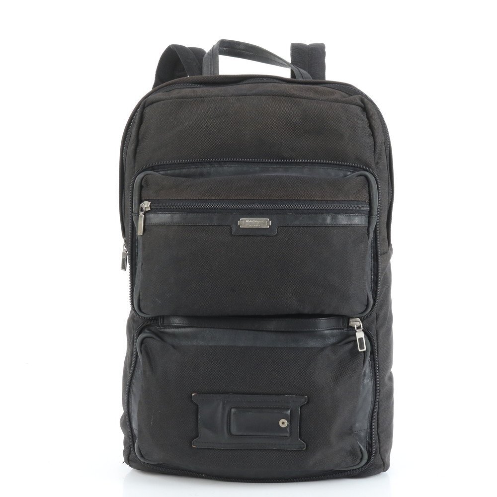 1円■美品■サルヴァトーレフェラガモ■レザー リュックサック リュック バックパック ビジネス バッグ ブラック 黒 A4 メンズ ERE CX15-6拍卖