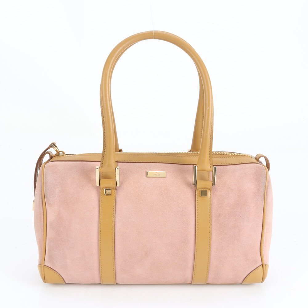 1円■美品■グッチ■コントロールカード付■レザー ハンドバッグ ミニ ボストン 000 0851 ゴールド 金具 ピンク レディース ERE CX20-5拍卖