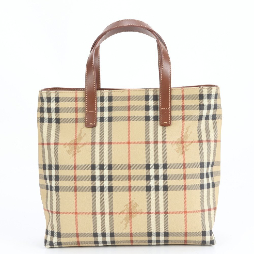 1円■極美品■バーバリー■ノバ チェック シャドーホース レザー トート バッグ 肩掛け ショルダー ブラウン 茶色 レディース ERE CX25-5拍卖