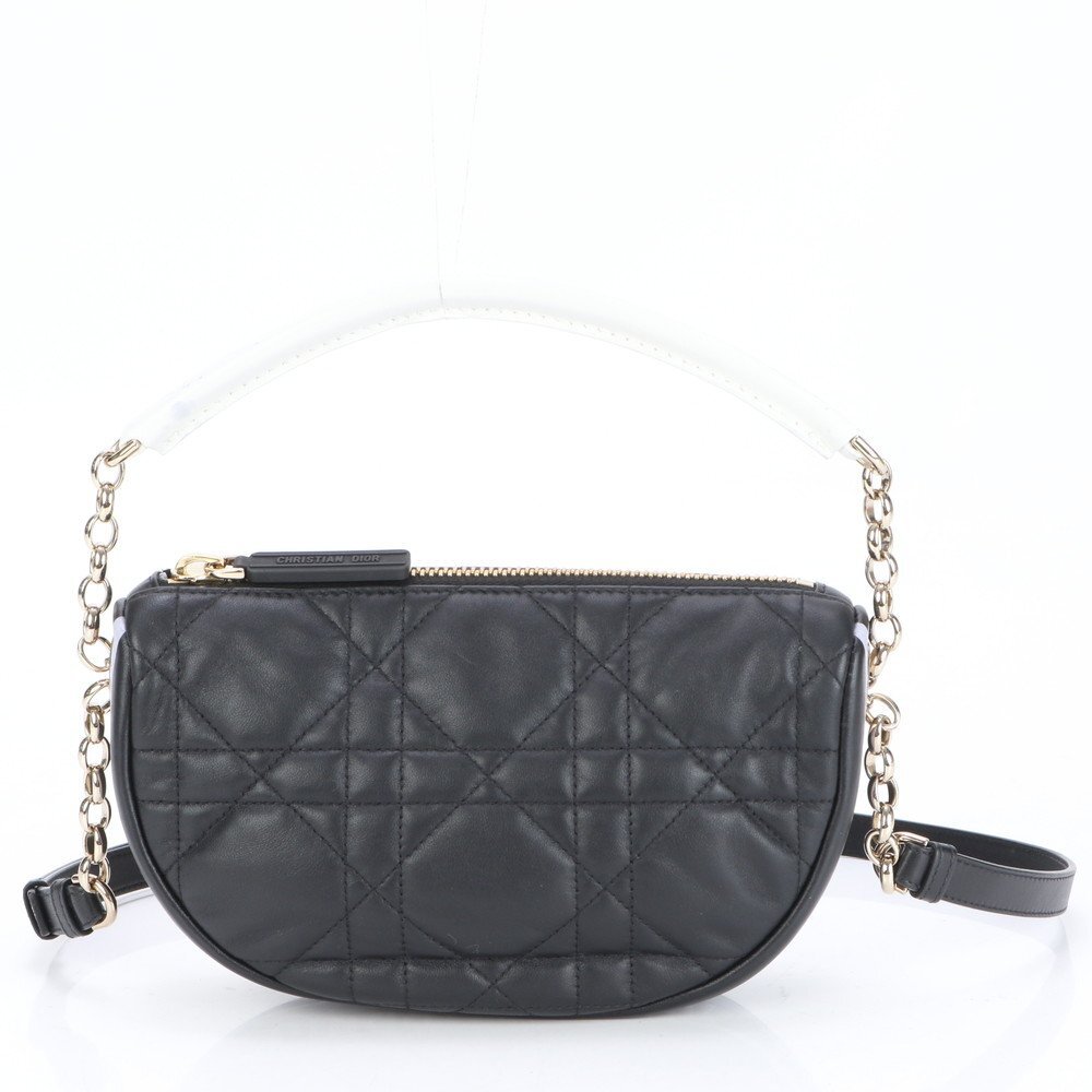 1円■極美品■クリスチャンディオール■カナージュ ヴァイブ ホーボー スモール ラム レザー 2WAY ショルダーバッグ レディース EBE BK11-1拍卖