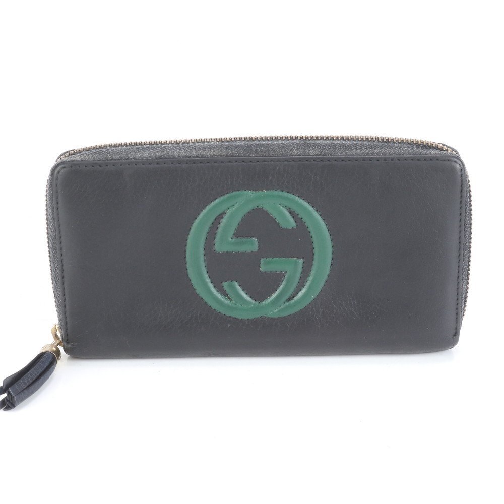 1円■グッチ■GG ソーホー フリンジ レザー 長財布 二つ折り ロング ウォレット ラウンドファスナー 282413 レディース RCE CM12-10拍卖